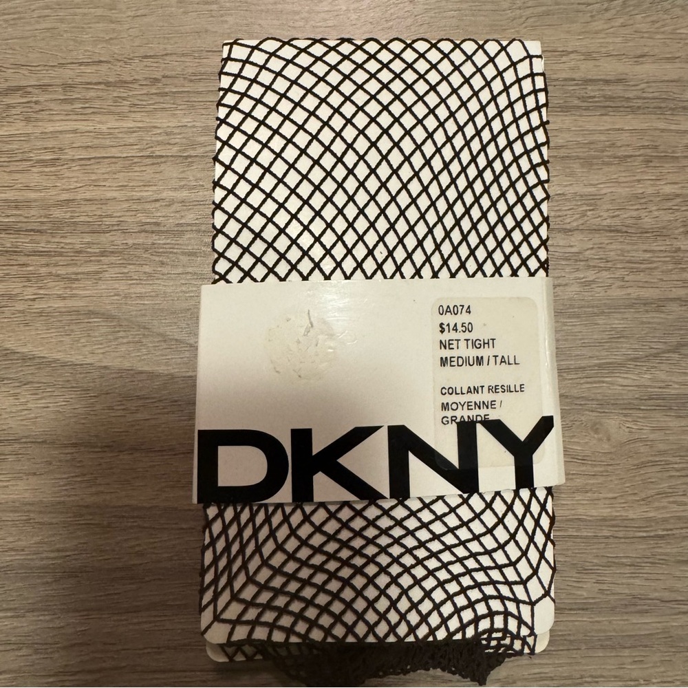 DKNY Chocolate Brown Net Tights - Picture 2 of 4